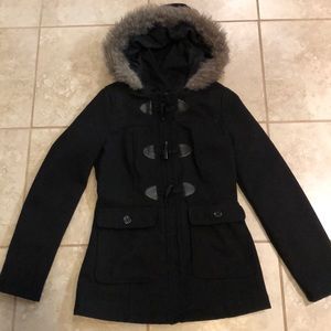 🎀NWOT Mossimo Black Lined Hooded Coat, S